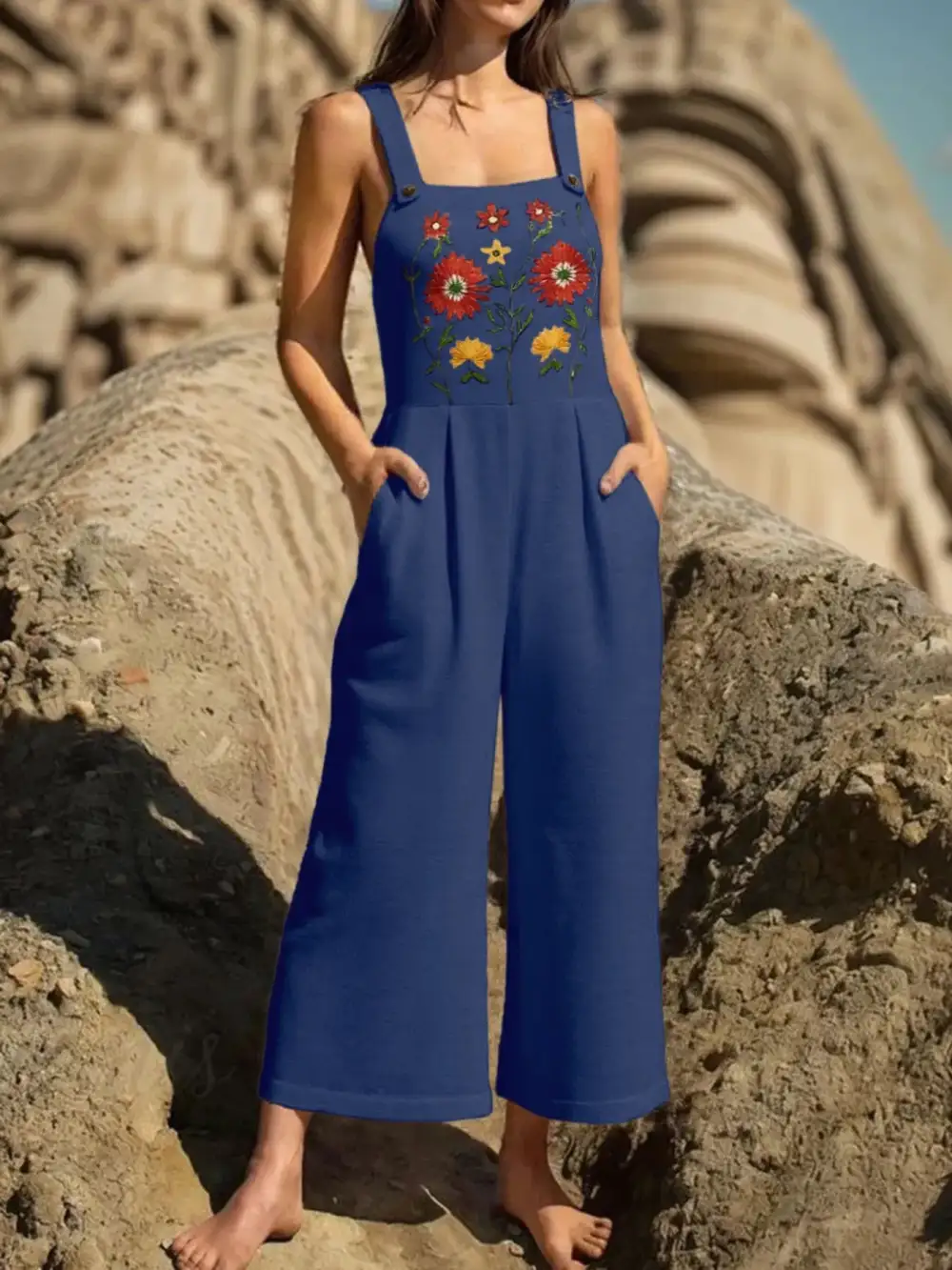 Polished Floral Wide Leg Jumpsuit