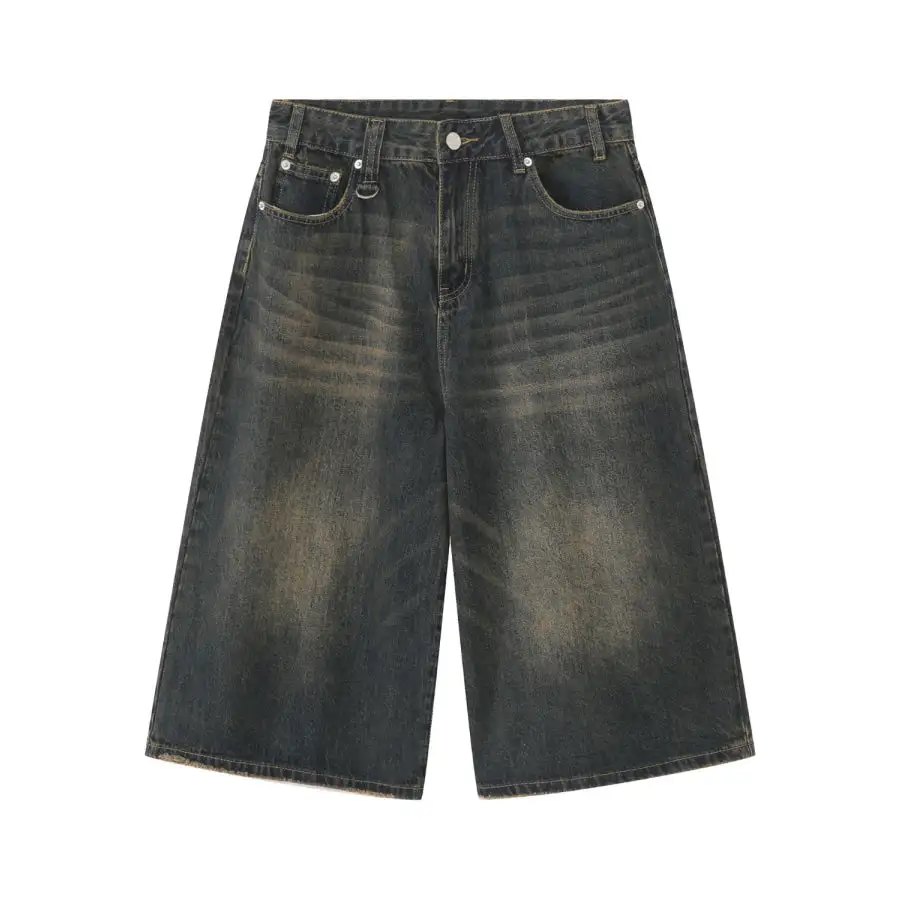 Men's Wide Leg Denim Shorts