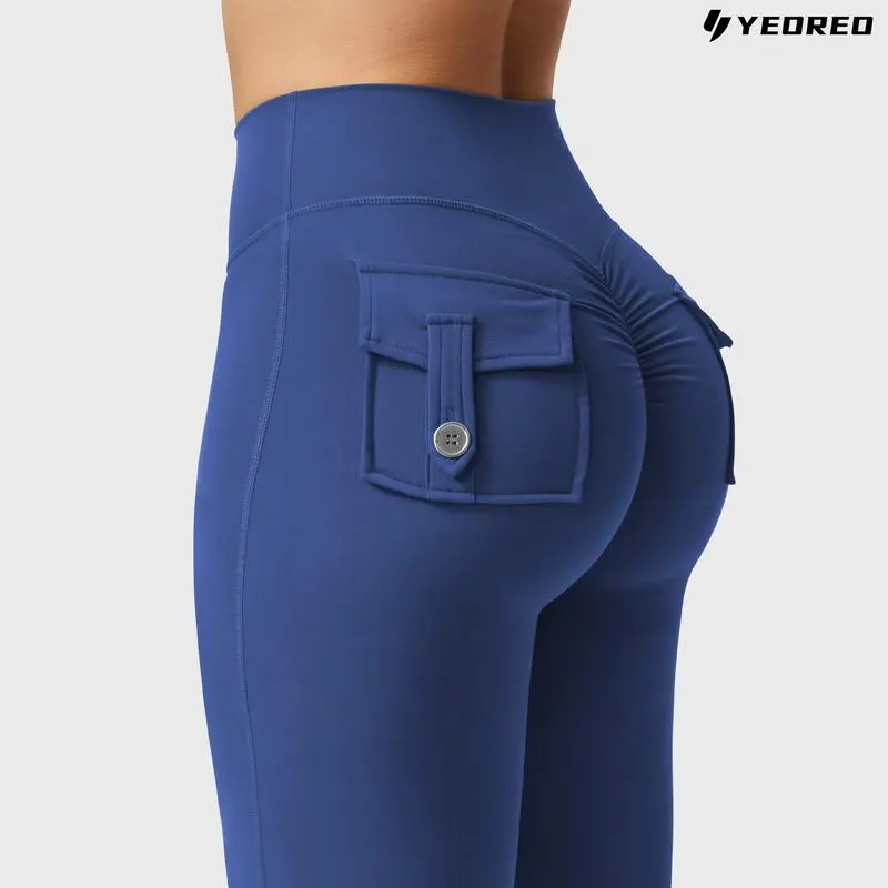 Flare Leggings with Pockets Butt-Lifting | High-Waist | Breathable | Four-Way Stretch | Squat-Proof