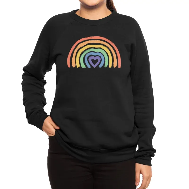 Colorful Rainbow and Heart Design Sweatshirt