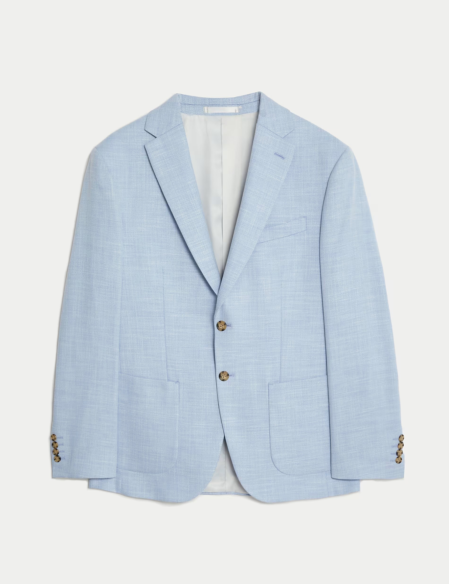 Men's Light Pink Textured Single Breasted Blazer