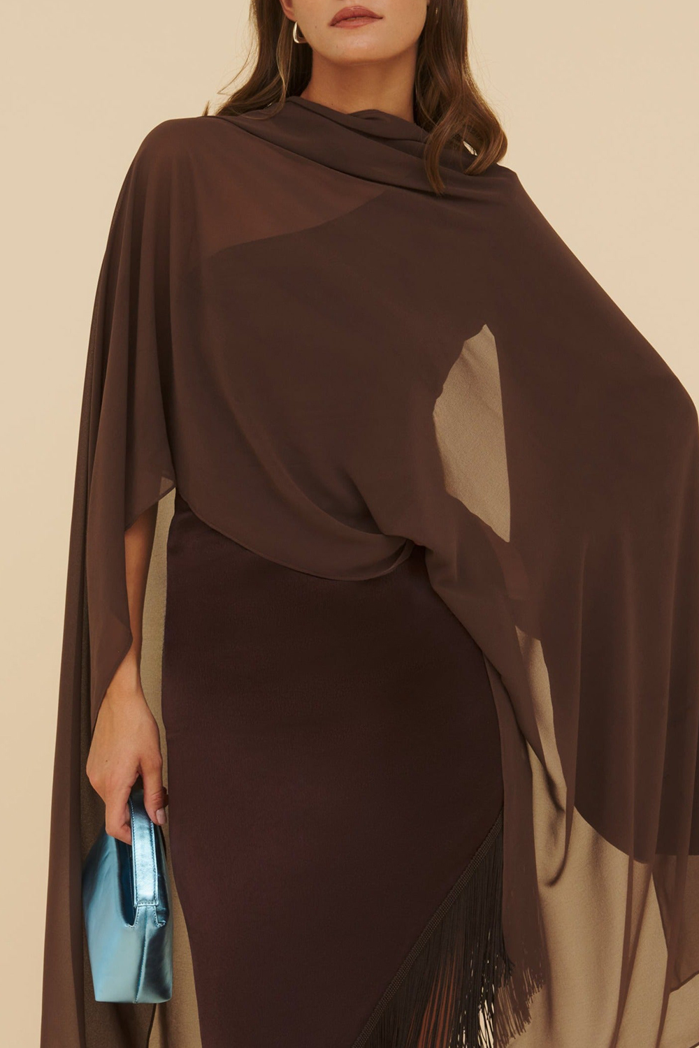 Brown Women's Solid Color Tosca Shawl