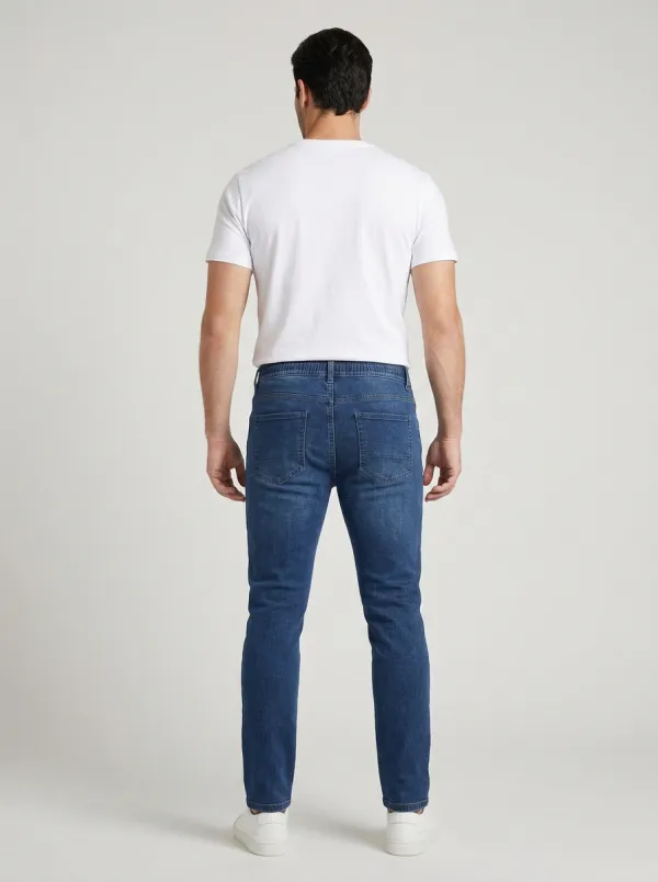 Men's Drawstring Waist Stretch Classic Fit Jeans