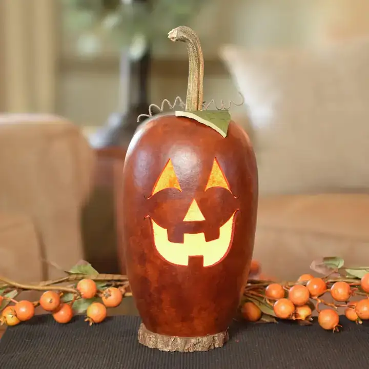 Illuminated Gourd Pumpkin Lantern
