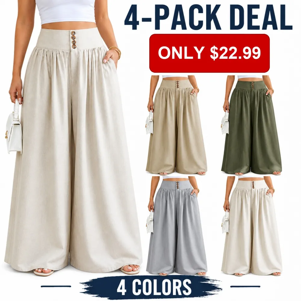 Women's High-Waisted Wide-Leg Palazzo Pants
