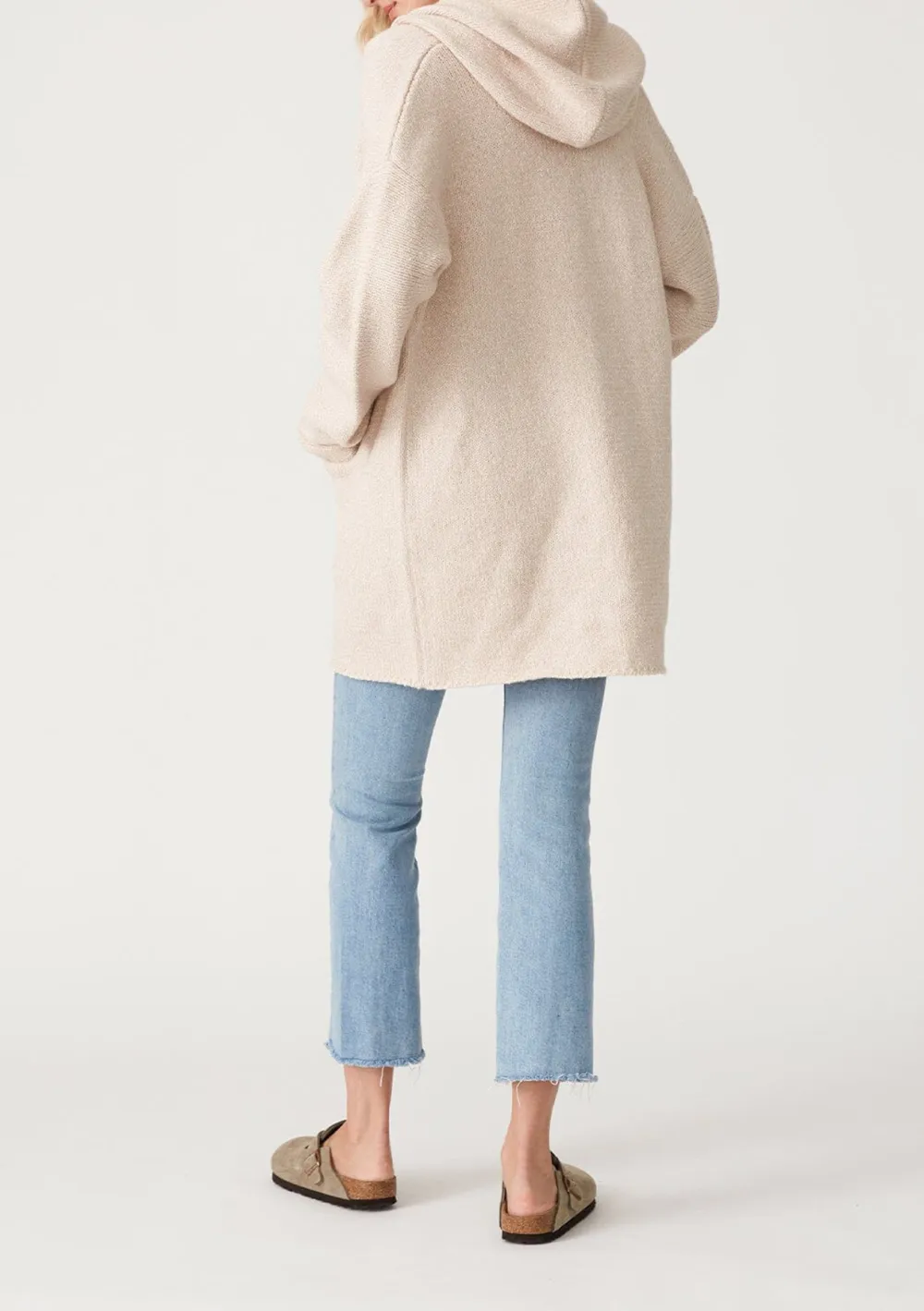 Open Front Drop Shoulder Coat