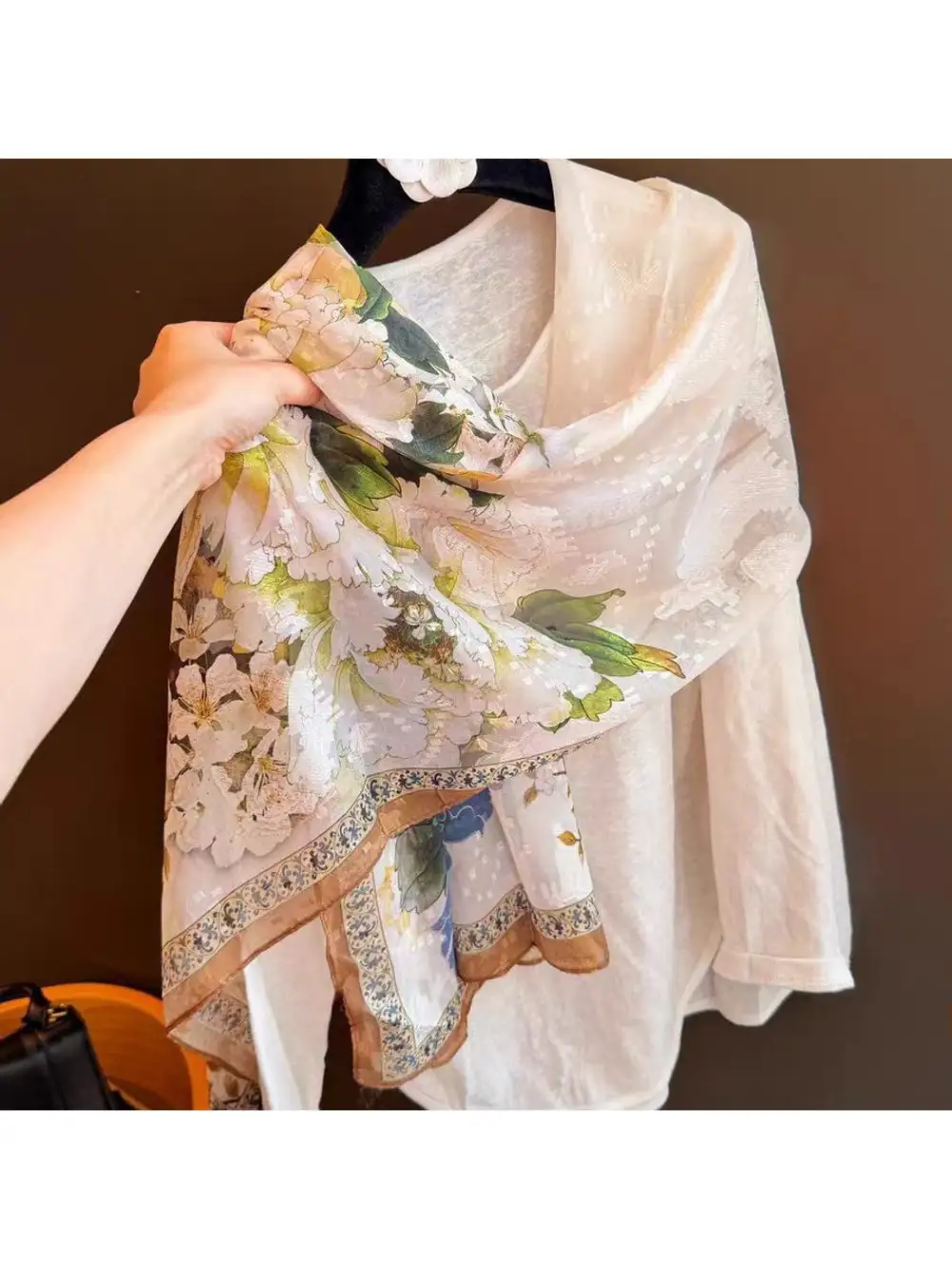 Vintage Floral Print Summer Wrap Scarf