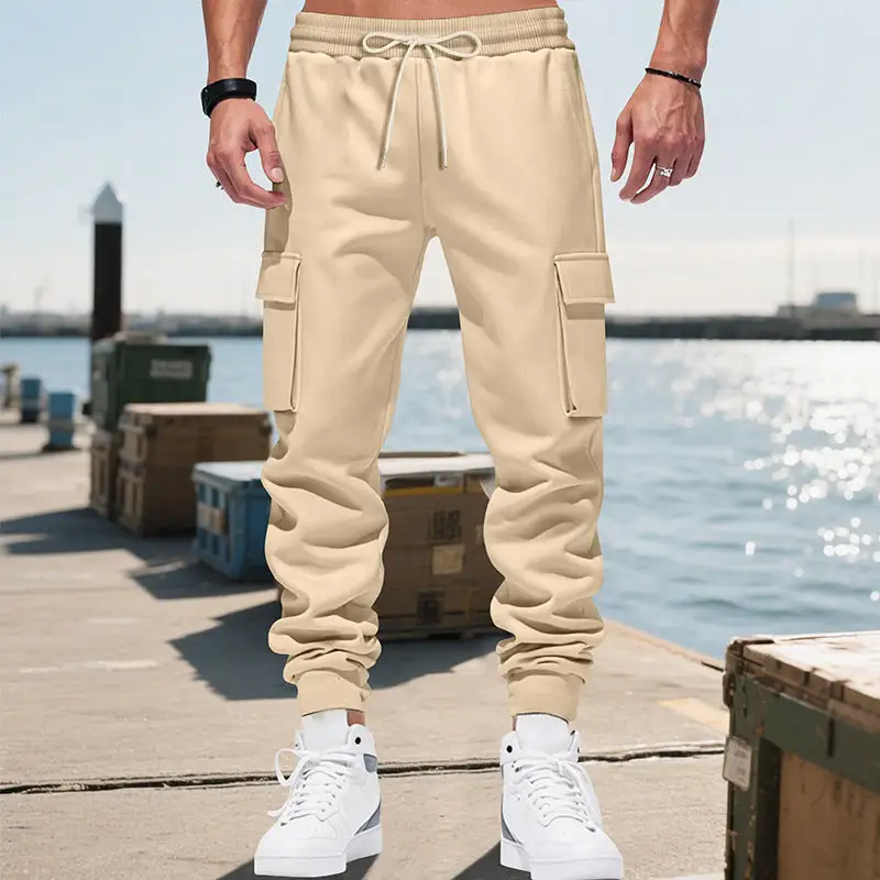 Men's Cargo Jogging Pants with Multiple Pockets and Elastic Waistband Cargo Pants