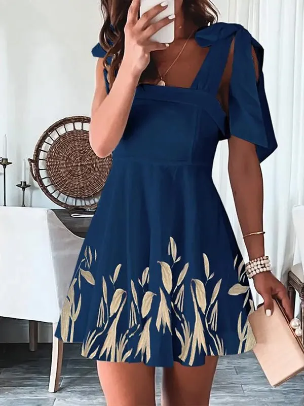 Women's Dresses Printed Sling Belted Sleeveless Dress
