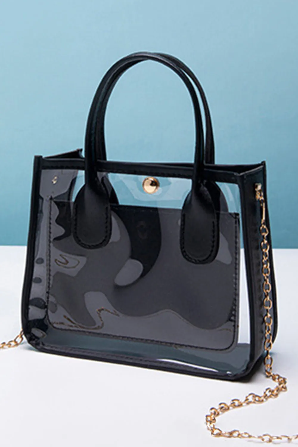 Transparent Chain Strap Shoulder Bag