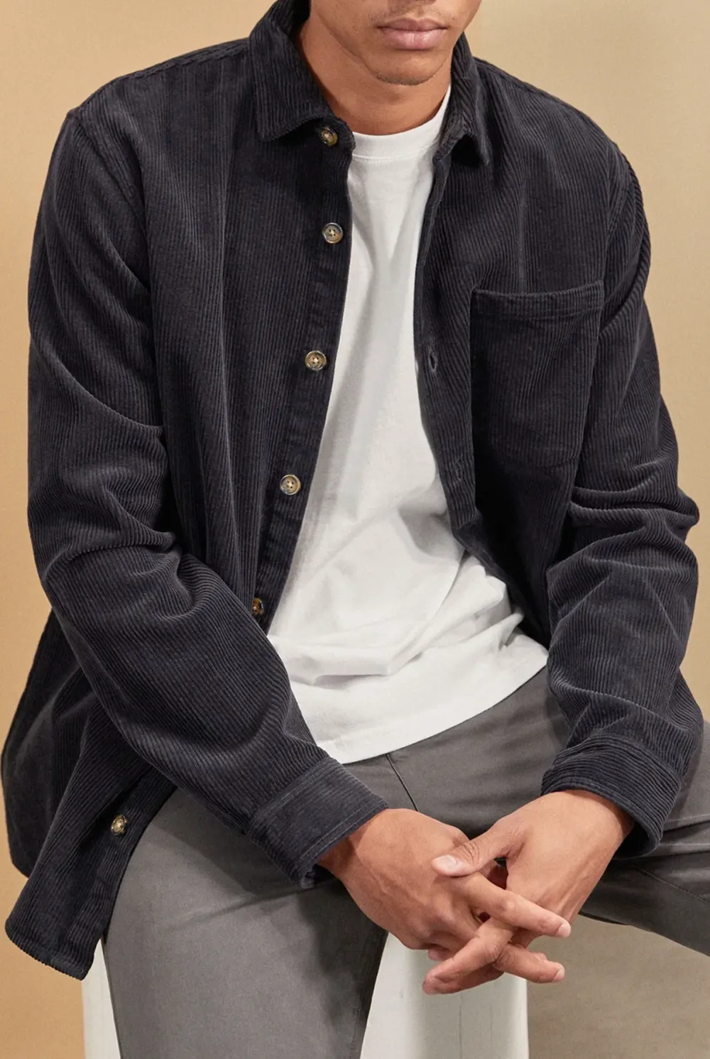 Lebowski Cord Overshirt-Navy