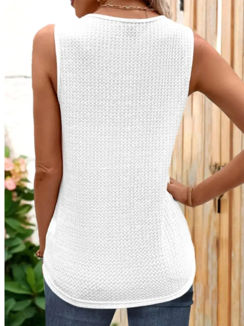 Classic Lace Detail V-Neck Tank