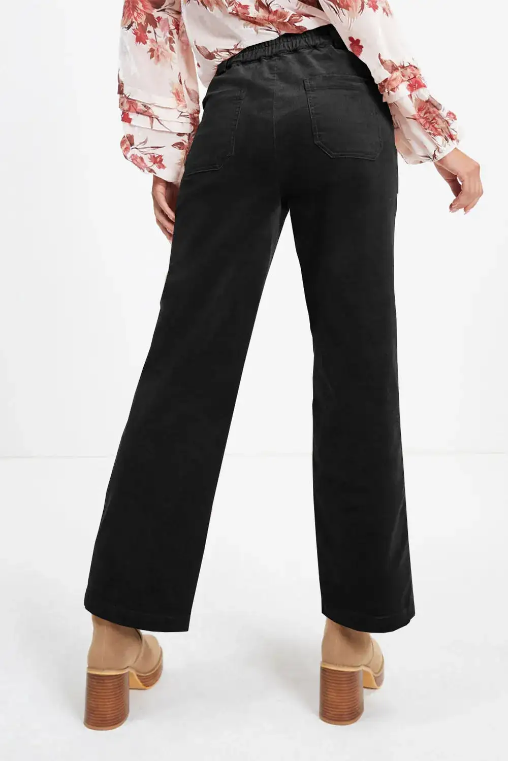 Layered High Waist Straight Leg Pants