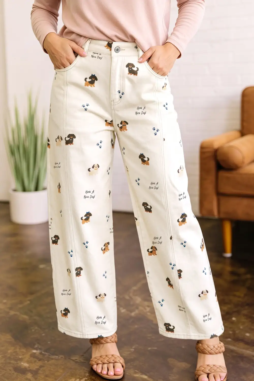 Wide-Leg Relaxed Straight Leg Jeans