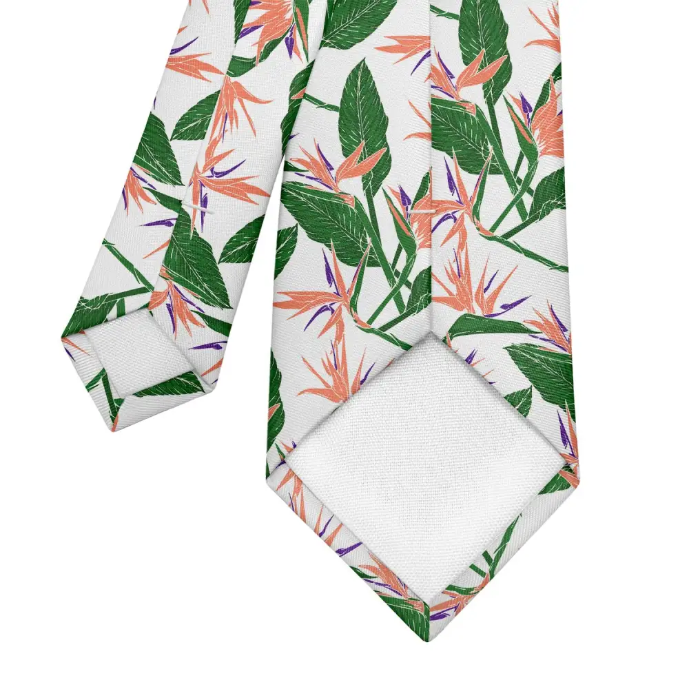 Bird Of Paradise Floral Pattern Necktie