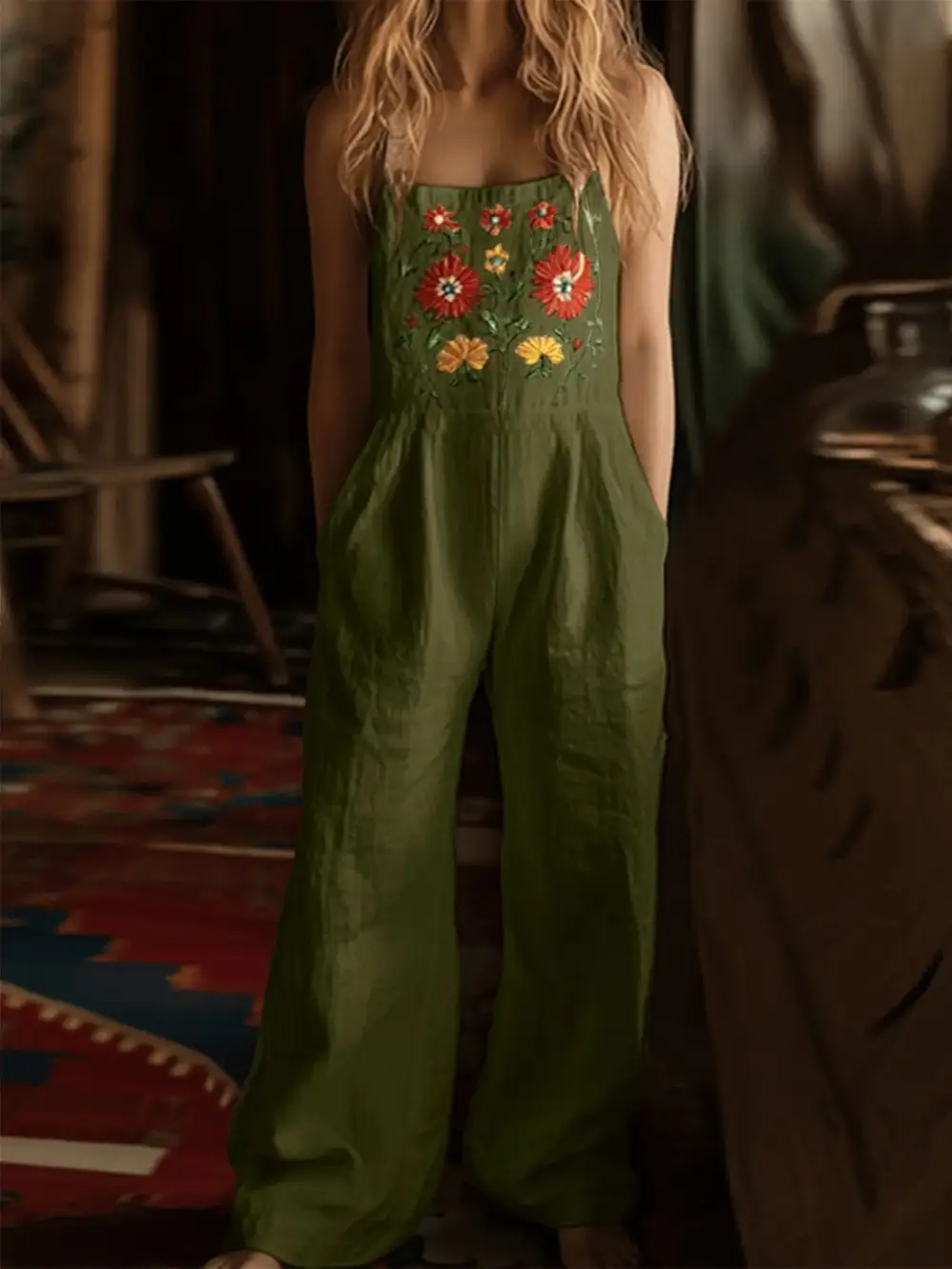 Polished Floral Wide Leg Jumpsuit