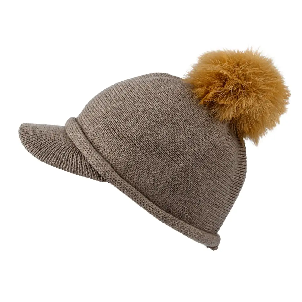 Knit Pom Pom Sun Visor