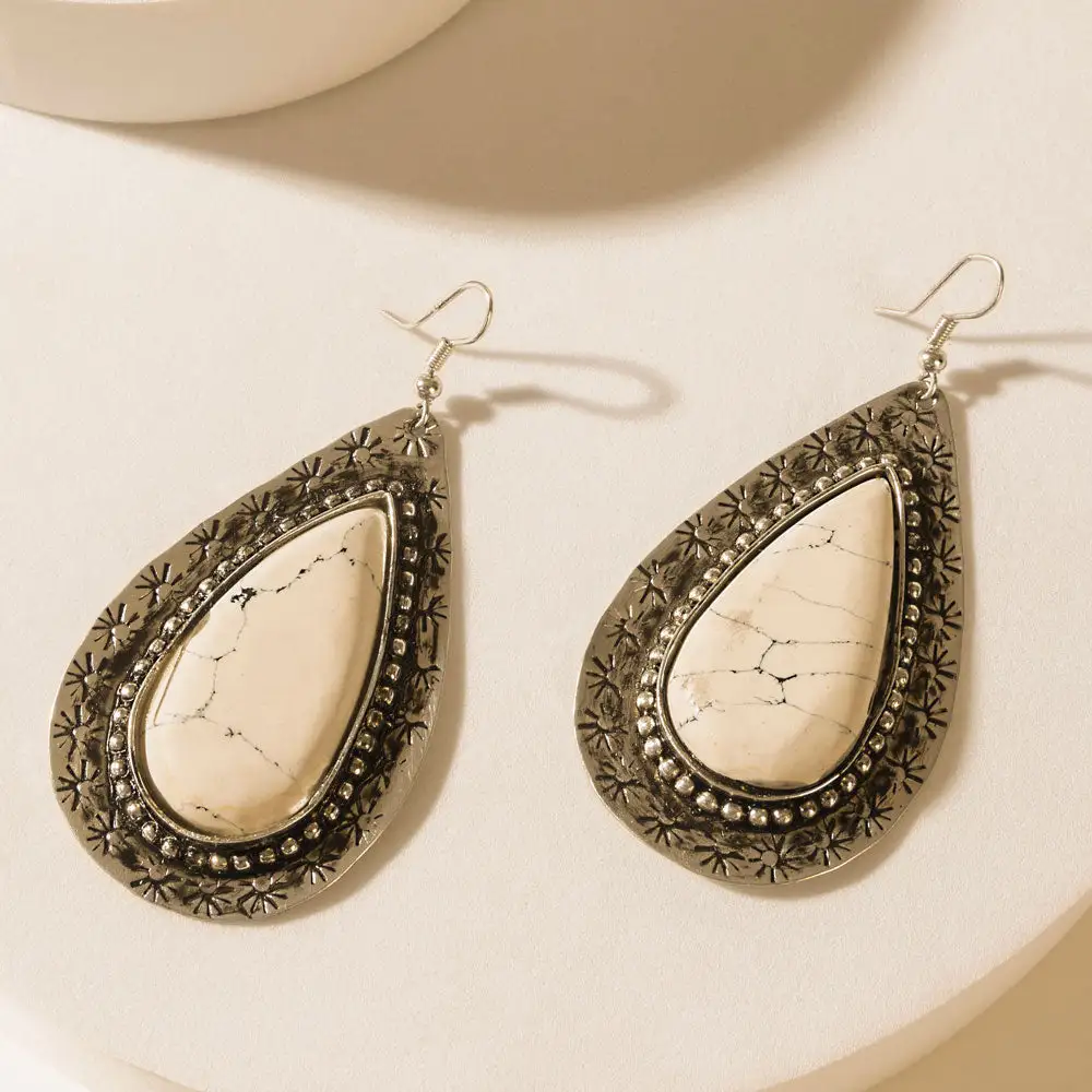 Framed Rustic Floral Earrings