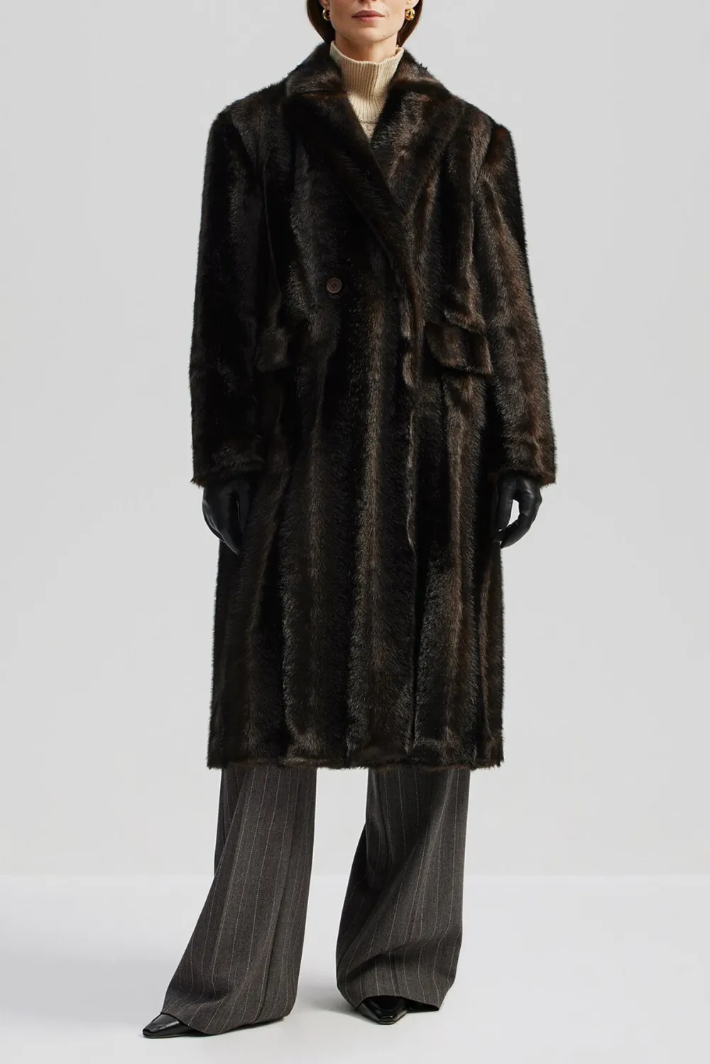 Faux Fur Long Length Coat