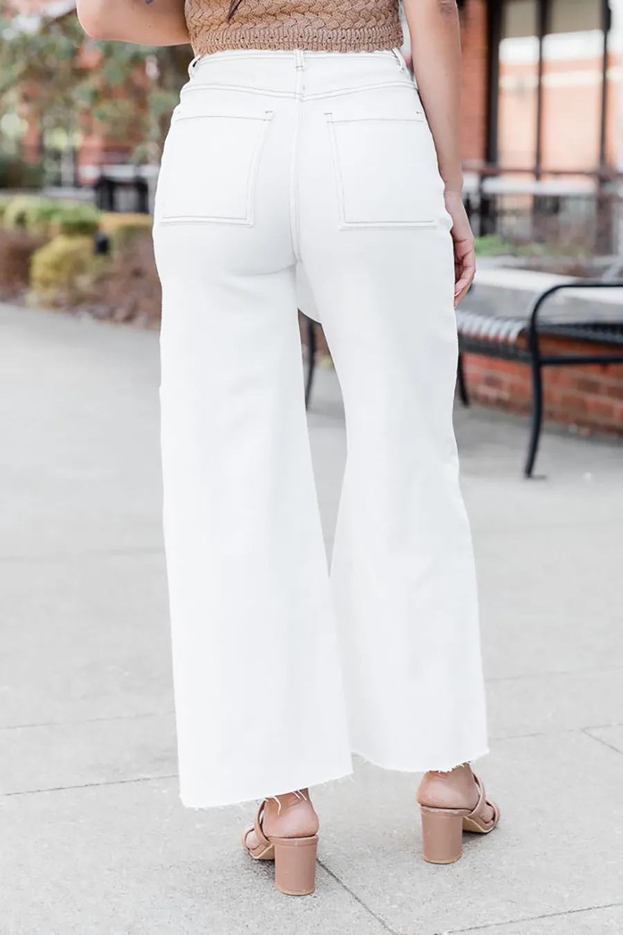 Trendy Flared Light Wash Wide Leg Jeans