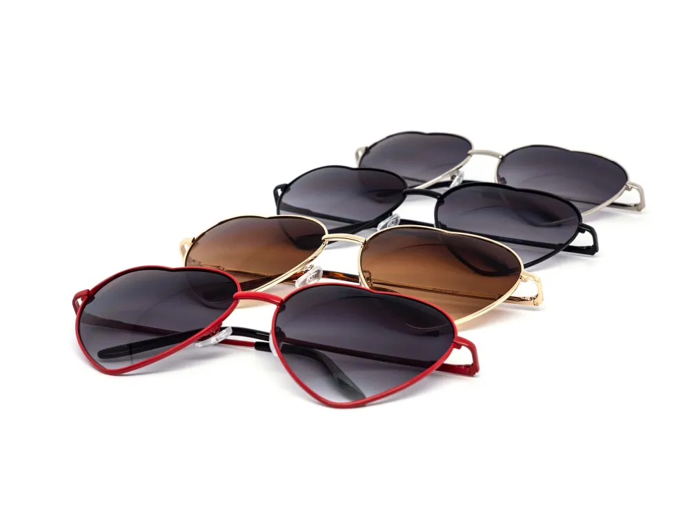 12-Pack Heart Gradient Assorted Sunglasses