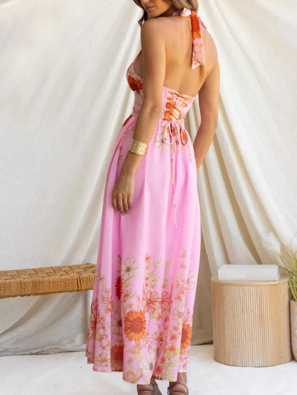 Finish Floral Printed Maxi Dress