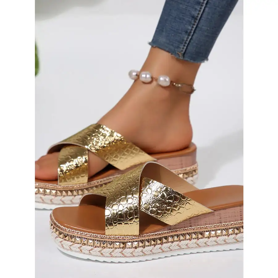 Cross Strap Platform Sandals