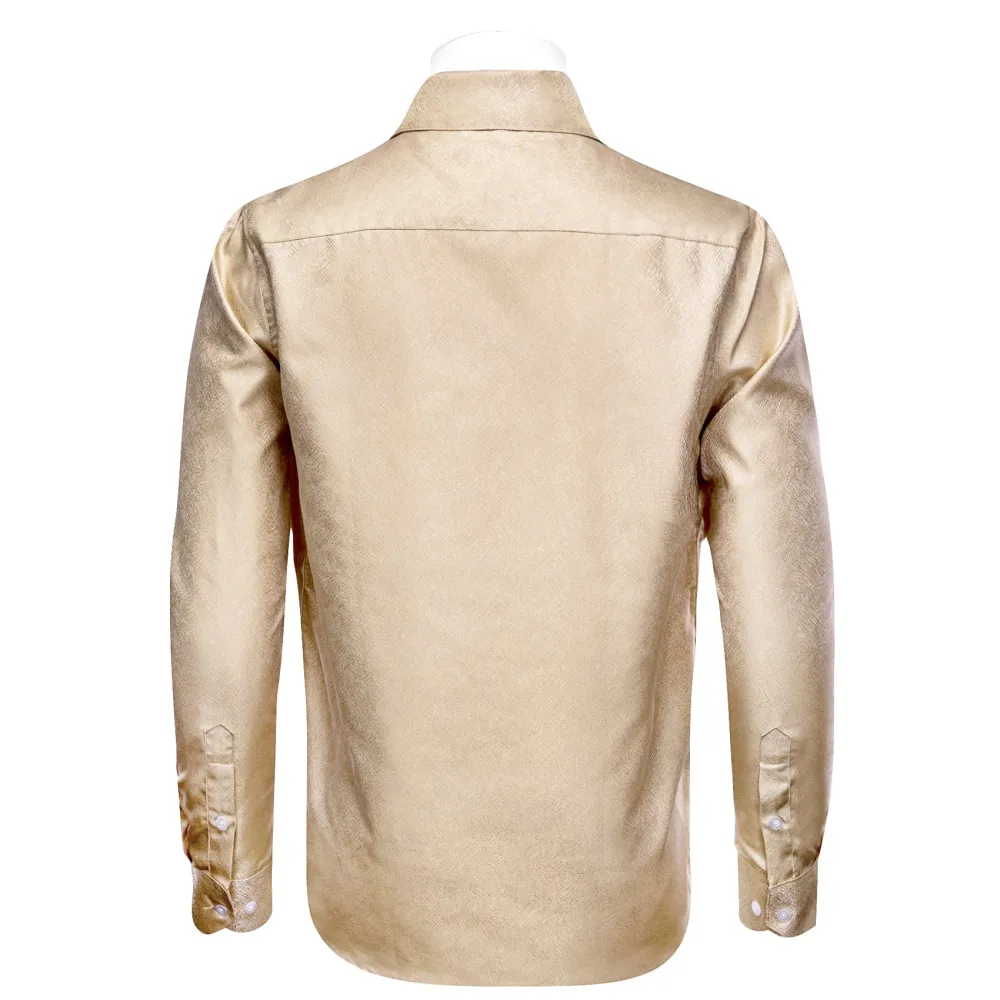 Jacquard Long Sleeve Silk Dress Shirt