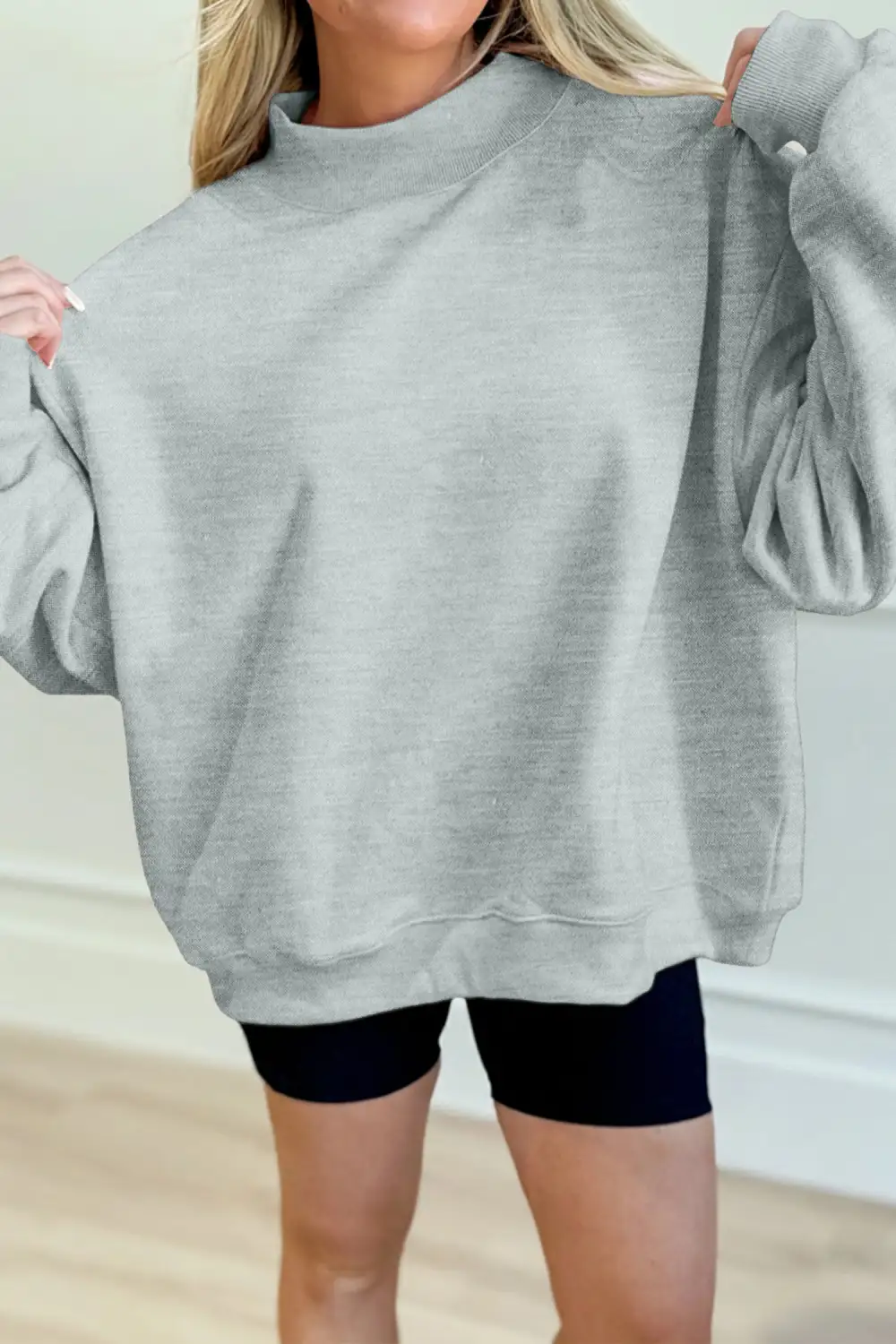 Relaxed Mock Neck Sweatshirt