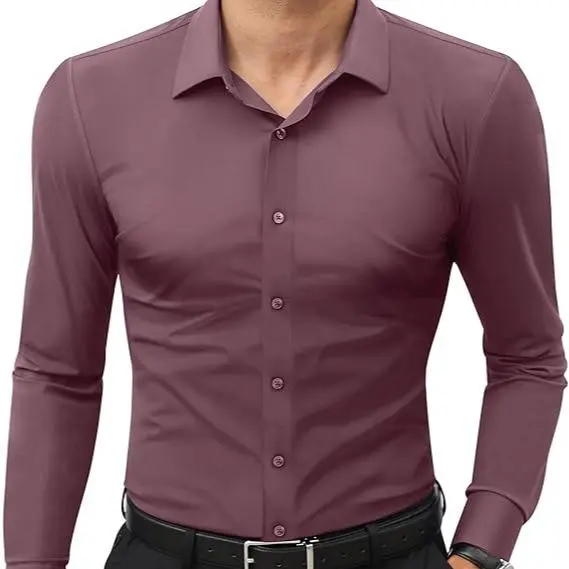 Men‘s Dress Shirts 16-Way Stretch Slim Fit Long Sleeve Button Down Shirts Wrinkle Free Traveler Shirts
