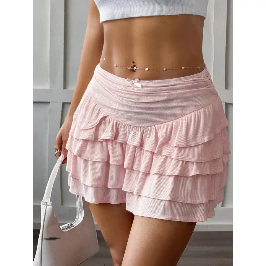 Ruffle Layered Mini Skirt
