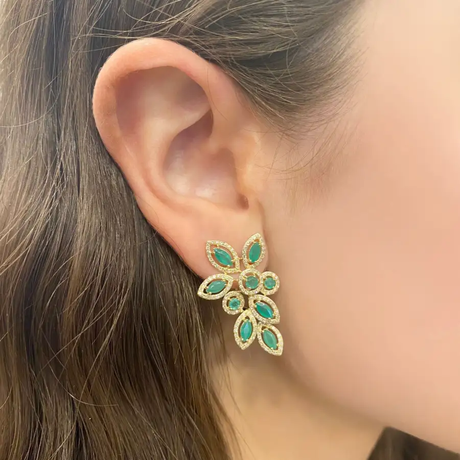 Openwork Petite Gem Detail Earrings