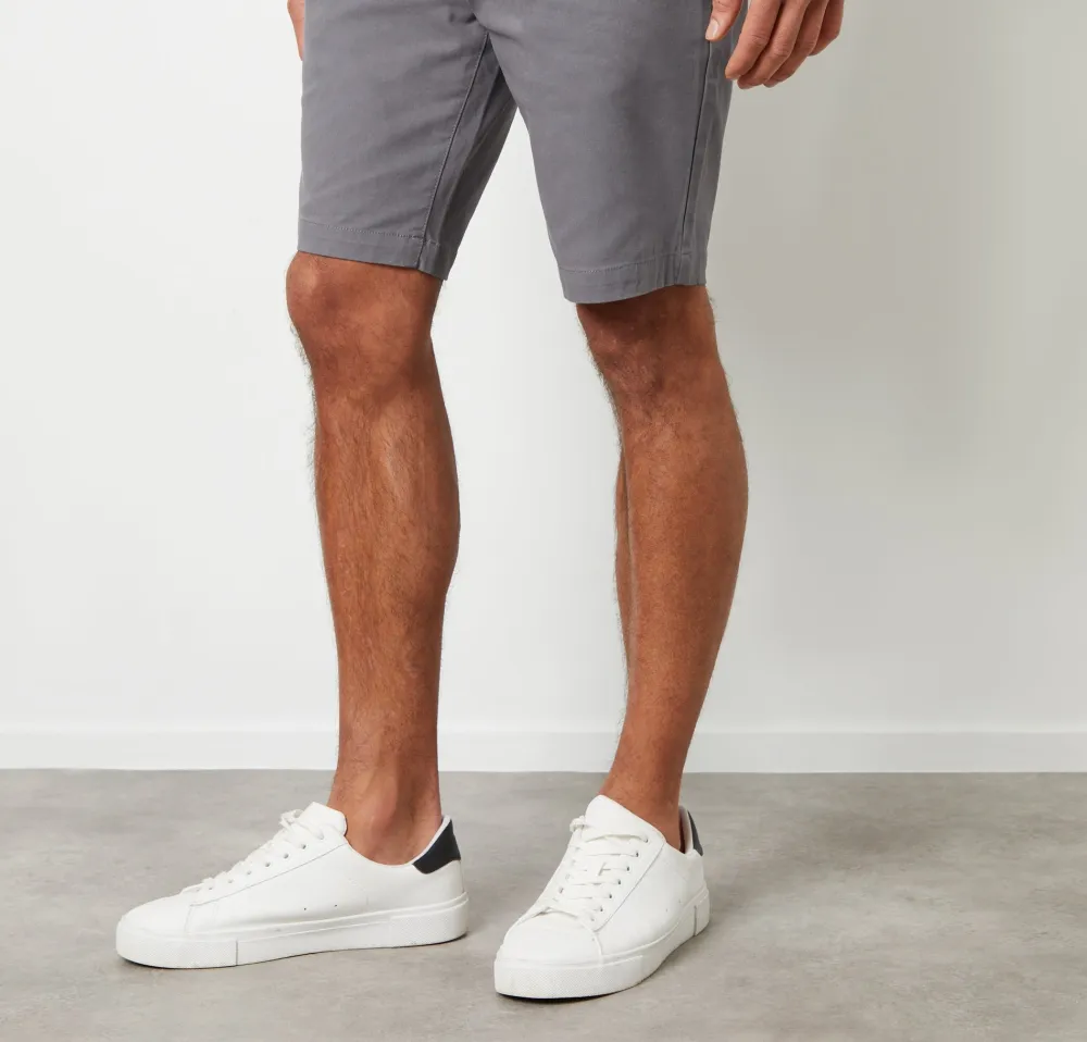 Men's Slate Gray Belted Chino Shorts