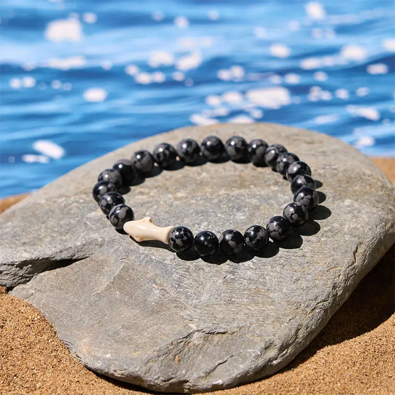 Natural Agate Stone Shark Bracelet