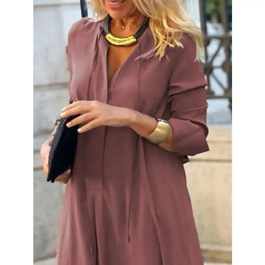 Full Size Solid Color Maxi Shirt Dress Plus Size