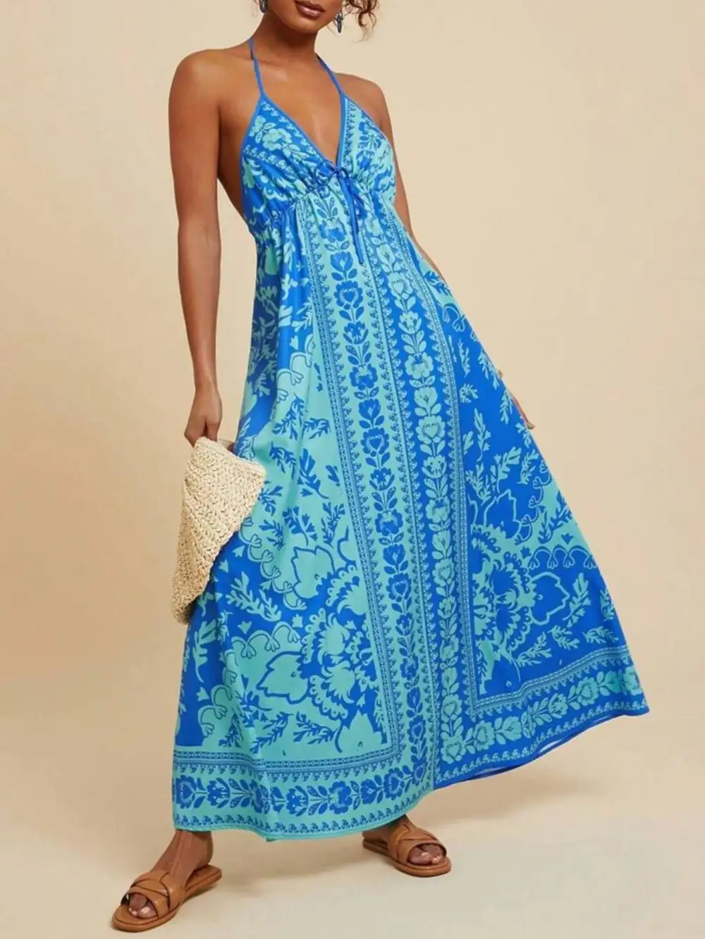 Balanced Detail Floral Printed Maxi Dress