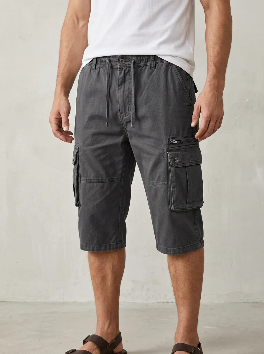 Men's Comfort Fit Cargo Shorts with Multi Pocket Details