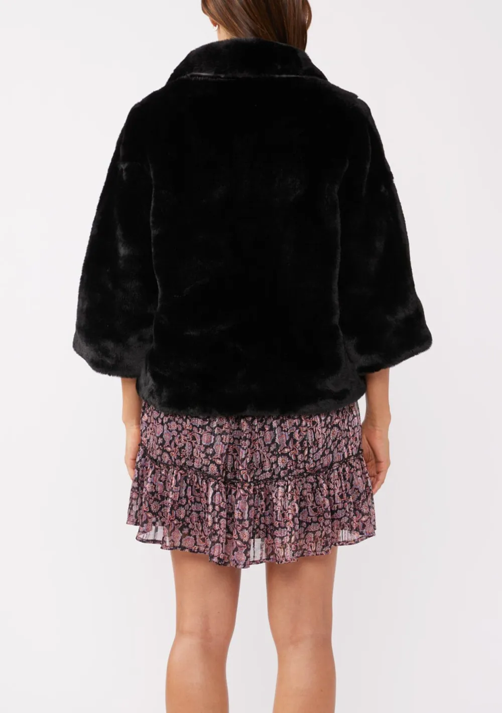 Fuzzy Faux Fur Cropped Coat