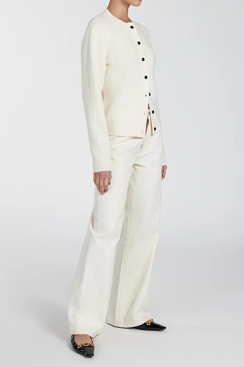 CREAM CASHMERE BLEND CARDIGAN