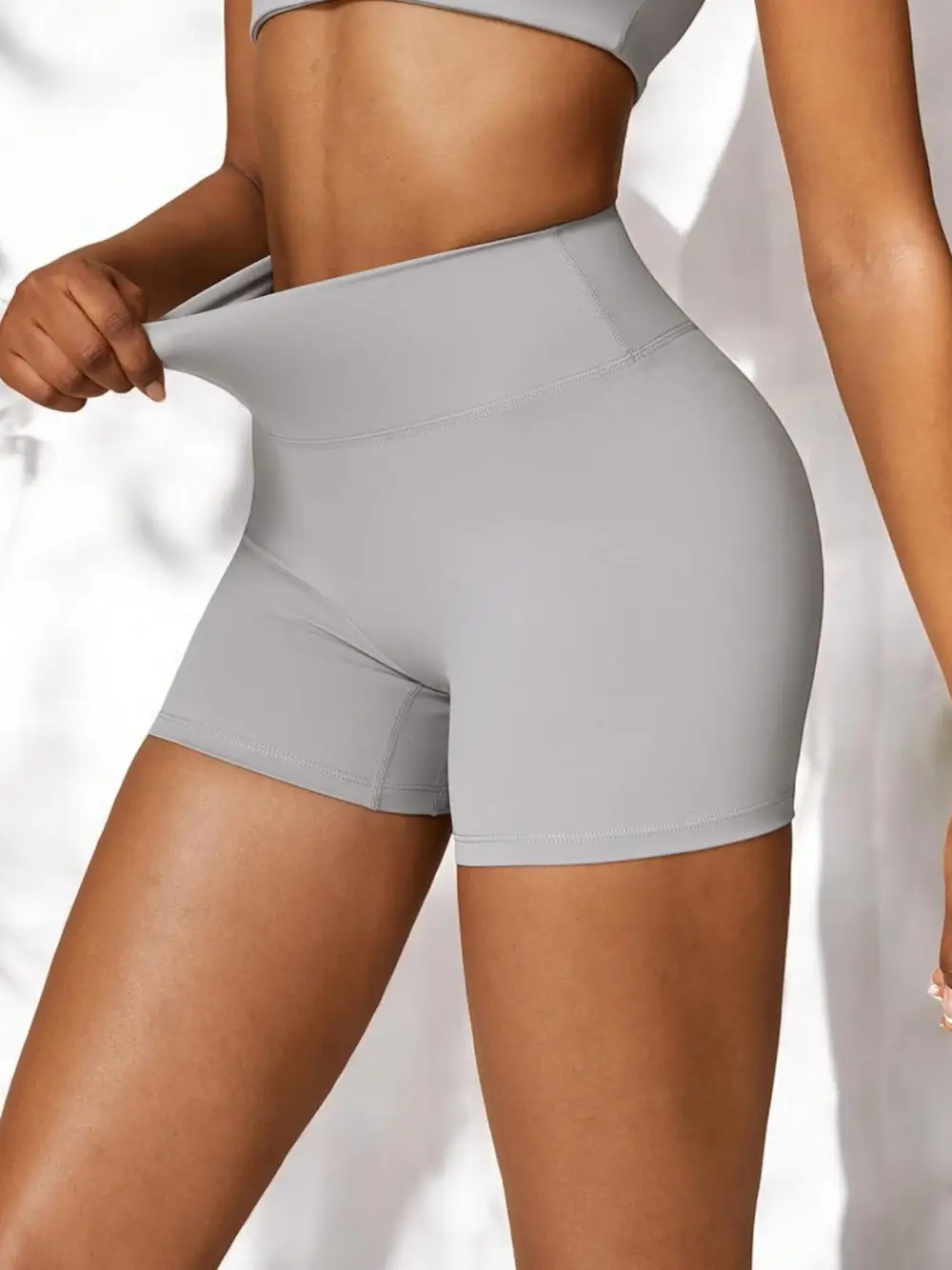 High-Waist Seamless Stretch Athletic Shorts