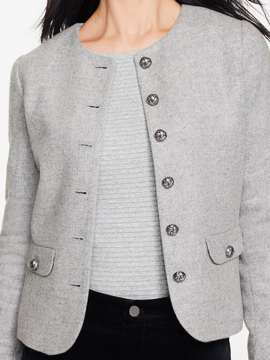 Lady's Elegant Small Flared Wool Jacket
