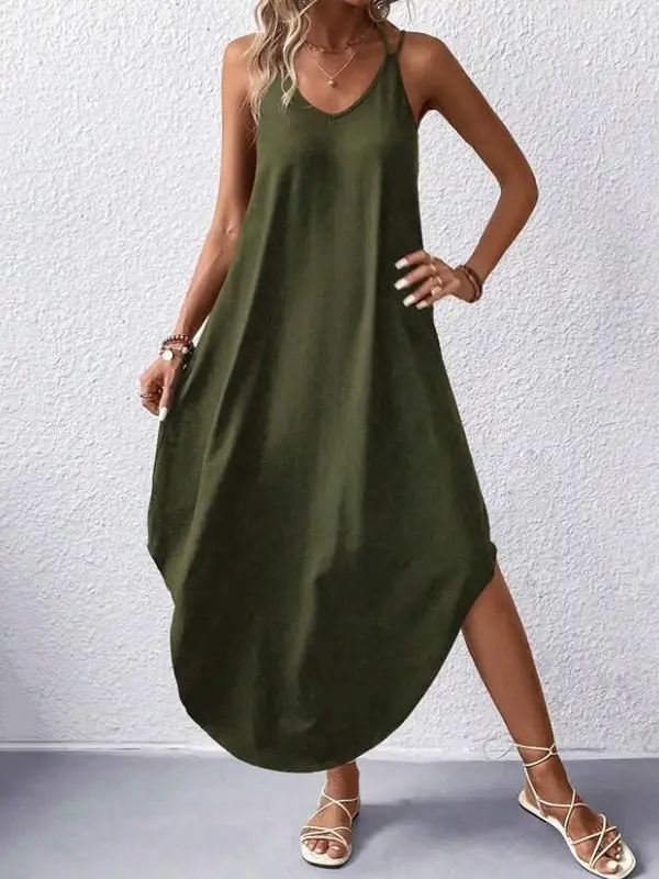 Loose Plus Neck Maxi Dress