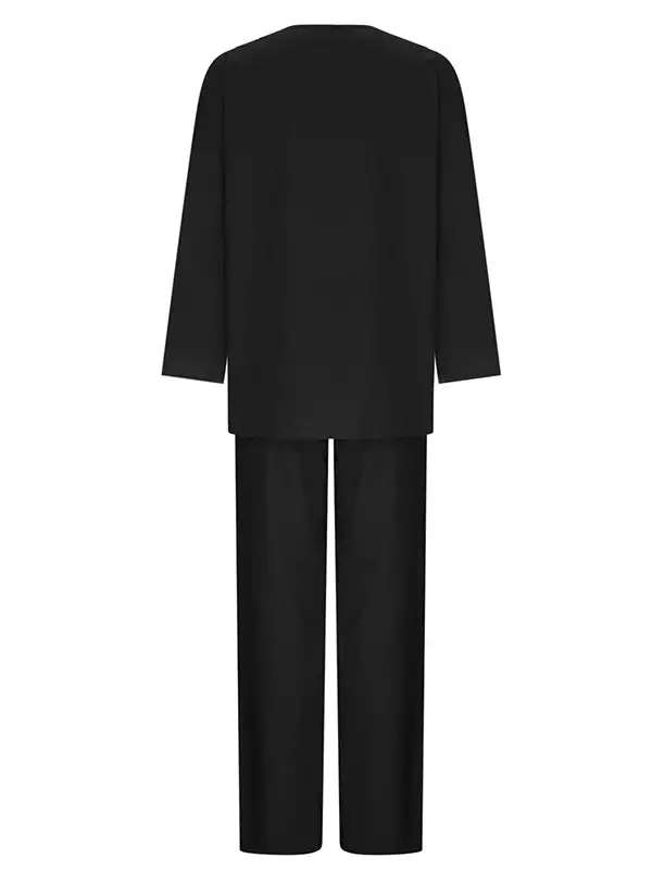 Relaxed Long Sleeve Blouse And Pants Set