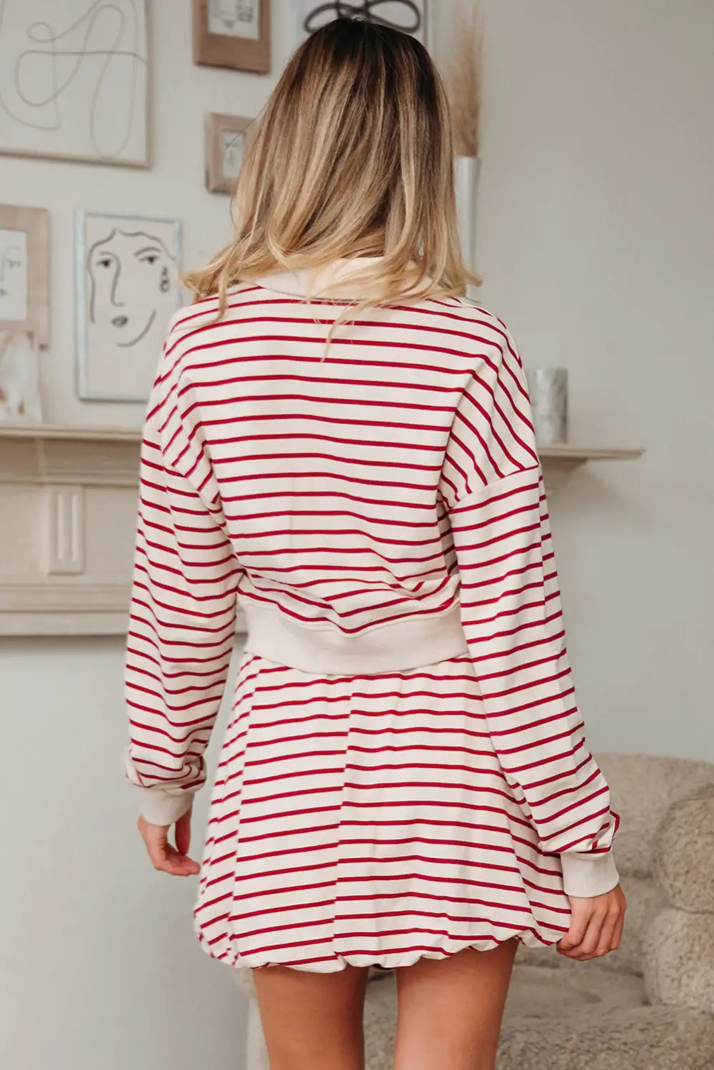 Practical Collared Cropped Detail Coordinated Set
