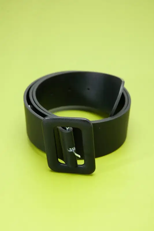 Wide Square Buckle Belt