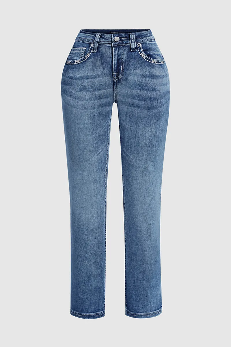 Low Waist Flare Leg Jeans