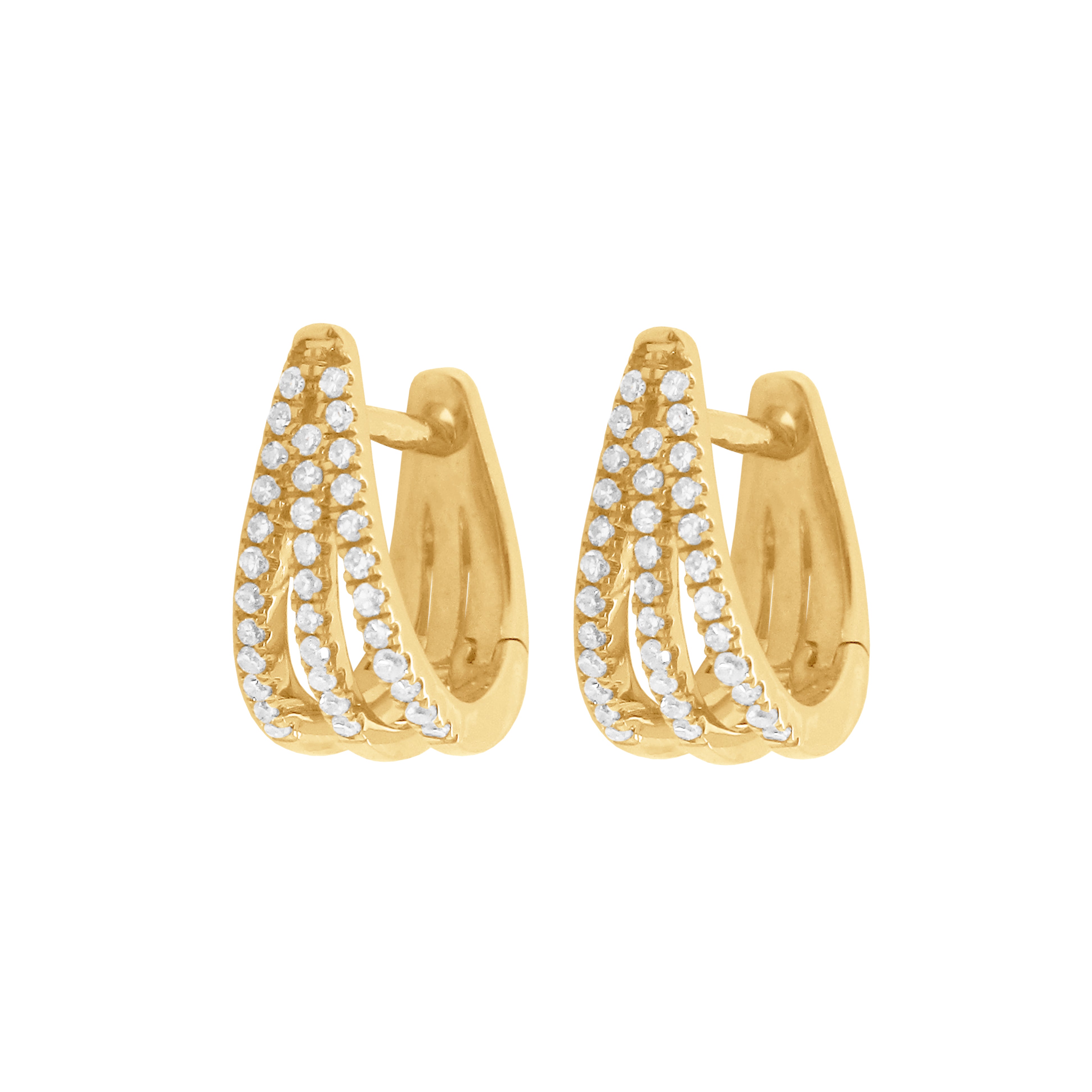 Refined Delicate Gem Detail Huggie Earrings