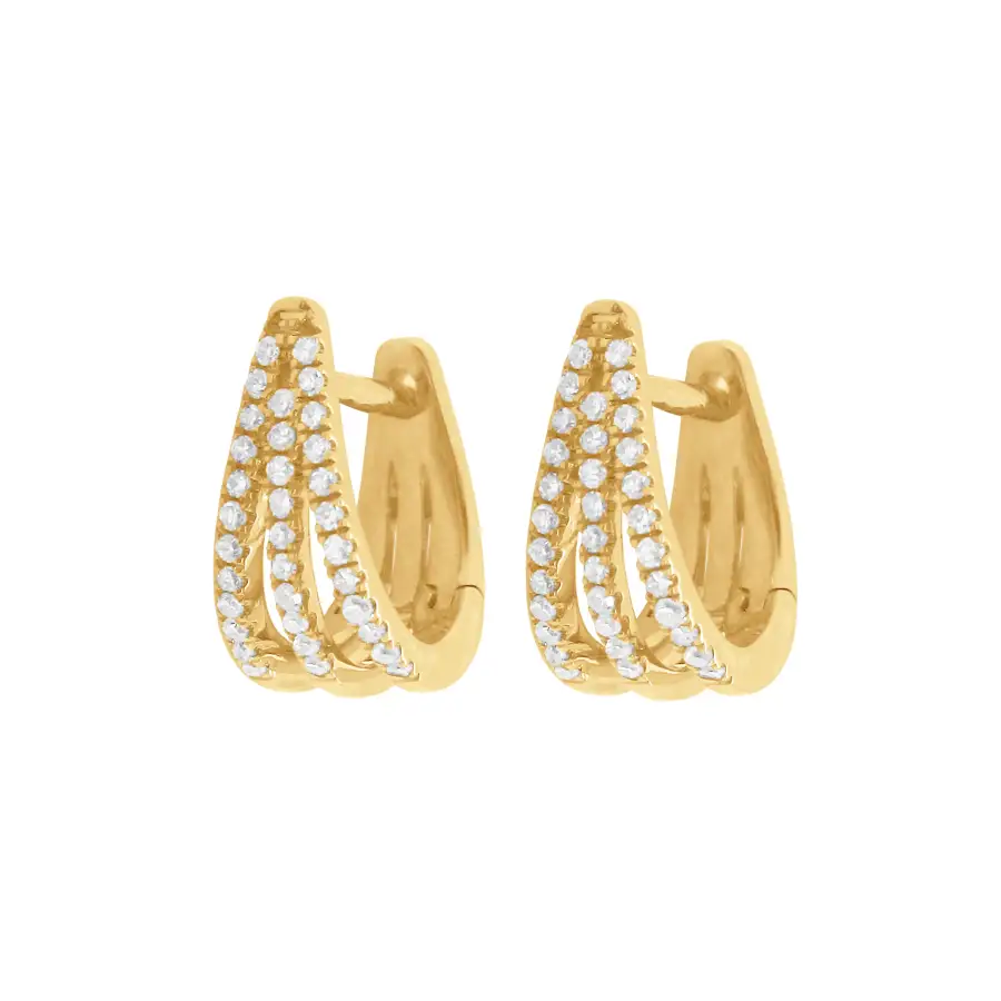 Refined Delicate Gem Detail Huggie Earrings