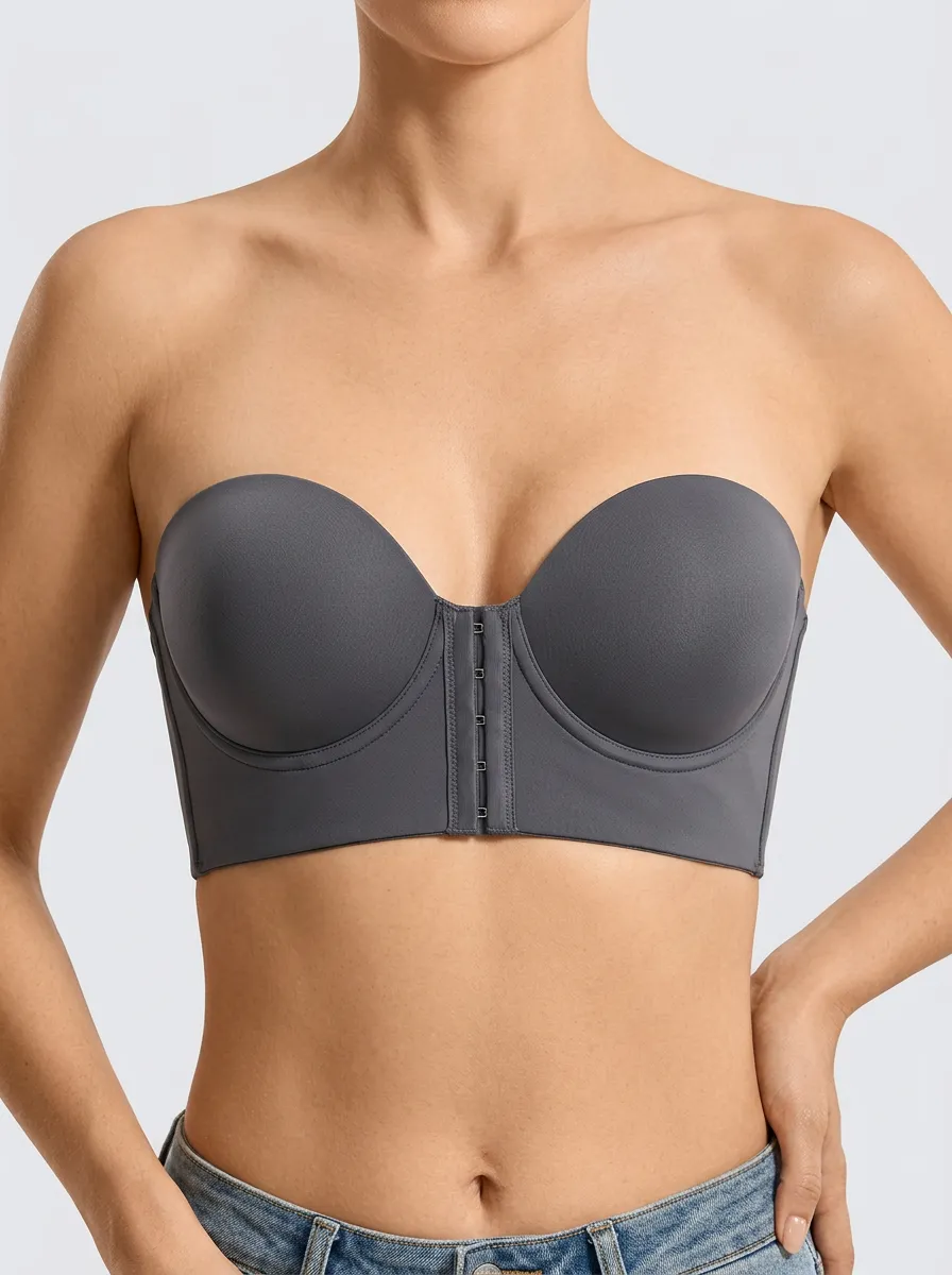 Women's Multi-Clasp Front-Closure Bustier Bra