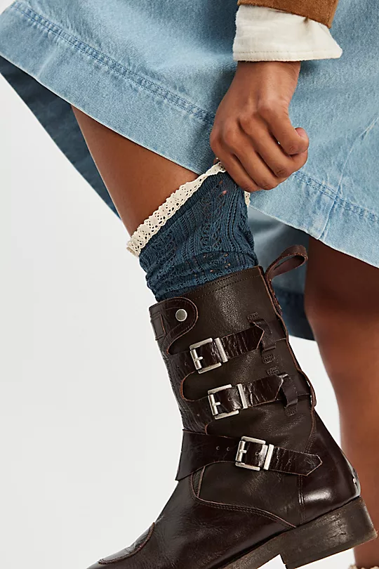 Lace Net Pointelle Tall White